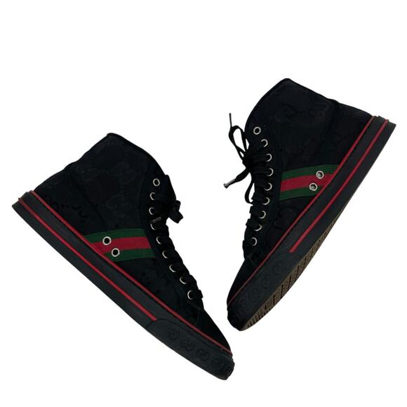 Gucci Off the Grid High Top Sneakers 1977 Tennis Shoes Black Men Size 8/ 8.5 - Picture 8 of 16